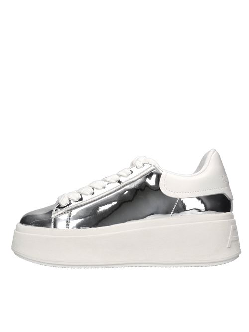 Sneakers in vernice ASH | MOBY BIS MIRROR MICROFIBERARGENTO-BIANCO
